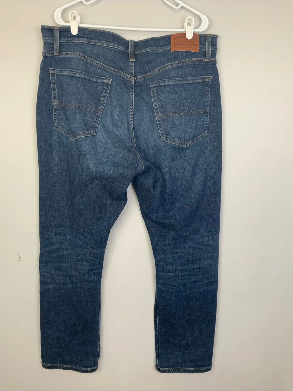 Lucky Brand Mens 38x30 Dark Blue 121 Slim Straight Denim Jeans Stretch